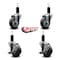 Service Caster 3.5'' Thermoplastic Rubber Wheel Swivel 1-1/4'' Expanding Stem Caster Set 2 Brakes, 4PK SCC-EX20S3514-TPRB-2-TLB-2-114 - alternate 5